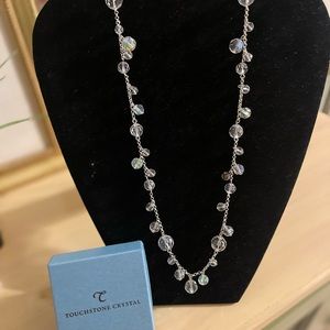 Touch stone crystal long necklace - new